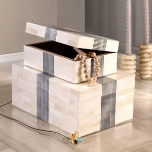 Caja con Incrustaciones de Hueso, Caja de Regalo de Lujo con Logotipo Personalizado, Cajas con Incrustaciones de Hueso Talladas Más Vendidas, Varios Estilos, AL MALIK CRAFT - Product Image 2