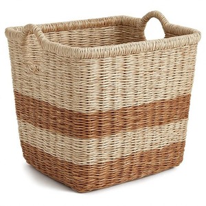 Panier artisanal haut de gamme en jonc de mer pour un rangement élégant de cuisine et de salle de bain, durable et multifonctionnel, décoration intérieure - Product Image 3
