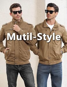 เสื้อแจ็คเก็ตคอตั้งแบบมีซิปหลายกระเป๋าน้ำหนักเบา ป้องกันลม - Product Image 4