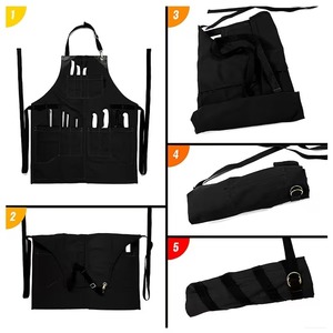 Tablier en cuir durable de haute qualité avec logo personnalisé, poche et design imperméable pour coiffeurs, restaurants, coupes de cheveux et travaux de jardinage - Product Image 3