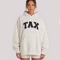 Bayanlar İçin Büyük Beden %100 Pamuklu Polar Sokak Giyim Kapüşonlu Üst Kıyafet Kışlık Uzun Kollu Nefes Alabilen Örme Sweatshirt Özel Logo