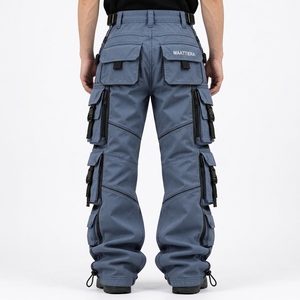Pantalones Cargo Azules para Hombre MAATTIERA, Pantalones Utilitarios Personalizados con Múltiples Bolsillos, Ropa Deportiva Táctica, Joggers, Ropa al por Mayor - Product Image 2