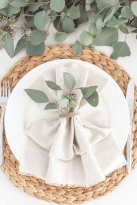 OEM ผักตบชวาทำด้วยมือเพื่อตกแต่งสไตล์โมเดิร์น/แฮนด์เมดเป็นมิตรกับสิ่งแวดล้อมผักตบชวาธรรมชาติ/โต๊ะกลมทอผ้า - Product Image 4