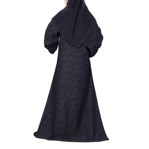 Abaya modeste à manches ballon et effet froissé – Robe longue élégante de style turc pour la mode Génération Z - Product Image 4
