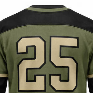 Maillot de hockey sur glace personnalisé pour homme, bleu, vert, blanc, col rond, manches longues, imprimé par sublimation, évacuation de l'humidité, maillot de capitaine en maille C - Product Image 4