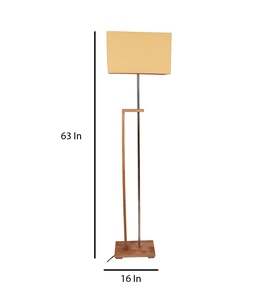 Luxury Geometric Eco-friendly <b>Beige</b> Fabric Shade Floor <b>Lamp</b> Wood Metal Base OEM ODM Low MOQ Factory Price Wholesale Bulk Supply - Product Image 2
