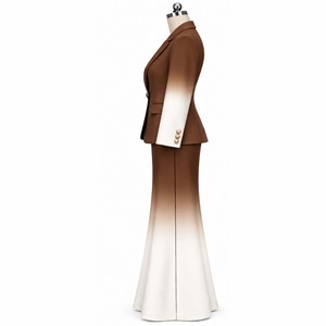 Elegant Design Turn-down Collar Suit Set Full Length <b>Pants</b> Tracksuit High Quality Women New One <b>Wool</b> Blend With Belt Autumn Wea - Product Image 4