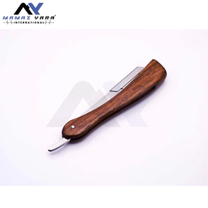 Premium <b>Swing</b> Lock Straight Edge Barber Razor with Replaceable Stainless Steel Blades Wooden Handle Professional Salon Grooming - Product Image 2