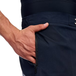 Men's <b>Navy</b> Blue Board Shorts Mid Waist Drawstring Quick Dry Solid Color Casual Sport Style Shorts With Pockets - Product Image 4