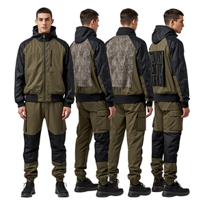 Luxury Men Urban Grid Nylon Windbreaker <b>Tracksuit</b> with Heavy Graphic Printing Premium Embroidered Utility Street Fashion Design - Product Image 4