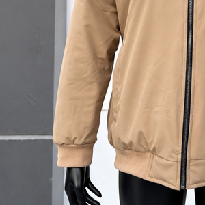 Chaqueta Bomber con Logotipo RR para Hombre, Otoño, Color Sólido, Manga Larga, Cuello Alto, Cierre de Cremallera, Diseño Acolchado con Relleno de Poliéster - Product Image 5