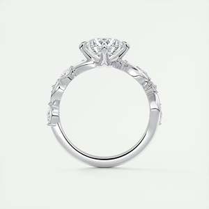 Anillo de compromiso Forever Floral con diamante redondo cultivado en laboratorio de 2.00 quilates y piedras laterales marquise en pavé elegante de oro blanco de 14k - Product Image 5