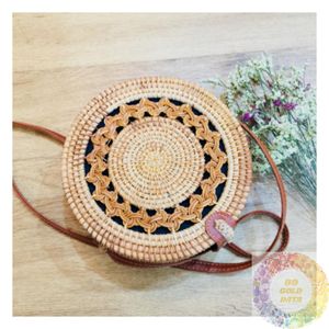 Sac de plage en rotin fait main, sac d'été en paille tressée naturelle, sac à main de vacances, accessoire de mode décontracté pour femmes voyageuses - Product Image 4