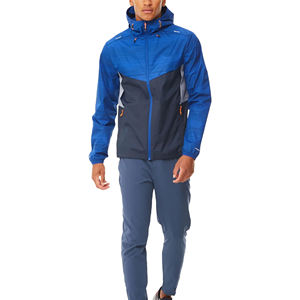 Ensemble de survêtement bleu pour homme, best-seller, avec veste coupe-vent à capuche et fermeture éclair intégrale et pantalon de jogging, vêtements de sport d'extérieur - Product Image 1