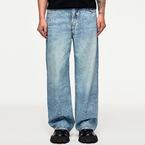 <b>Men</b> <b>Jeans</b> Loose Baggy High Quality Customized New Fashion Pants Custom Plain Dyed Design Baggy <b>Jeans</b> Distressed Pant for <b>Men</b> - Product Image 5