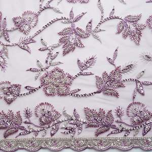Wholesale Custom Net Embroidery <b>Polyester</b> <b>Fabric</b> Lightweight Sheer Mesh for Bridal Wear Fashion Dress and Home Decoration - Product Image 4