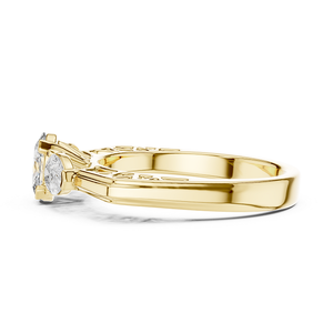 Bague élégante en or avec diamant de laboratoire de 1 carat, certifiée IGI, pour femme, bijou de fiançailles de luxe, joaillerie fine - Product Image 2