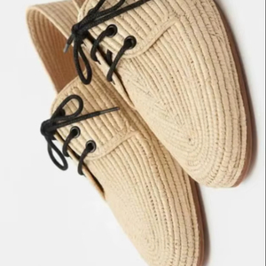 Mocassins marocains faits à la main en raphia – Chaussures de mariage en fibres naturelles, chaussures d'été artisanales - Product Image 1