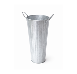 Cubo de metal galvanizado de 15 pulgadas para flores - Cubos de flores estilo rústico para floristería con asas, florero metálico para el hogar y jardín - Product Image 1
