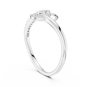 Anillo de Diamantes Cultivados en Laboratorio con Diseño de Pétalos Entrelazados, Oro Blanco de 18 Quilates, Chapado en Rodio, Certificado, para Compromiso, Boda, San Valentín, Uso Diario - Product Image 2