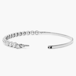Illusion <b>Bangle</b> <b>Bracelet</b> With Lab-Grown Diamonds In White Gold - Product Image 5