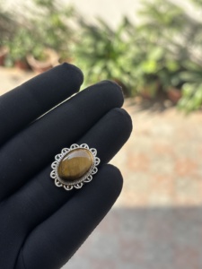 Anillos de Plata de Ley 925 con Gema de Tulita, Estilo Bohemio Vintage, Joyería de Moda Hecha a Mano para Mujer, Anillos de Compromiso - Product Image 4