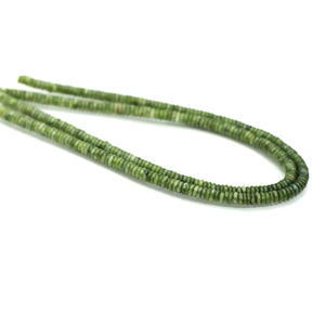 Perles plates en quartz vert olive, perles Heishi en quartz vert lisse | Fournitures de fabrication de bijoux en gros | Fil de 15 pouces - Product Image 4