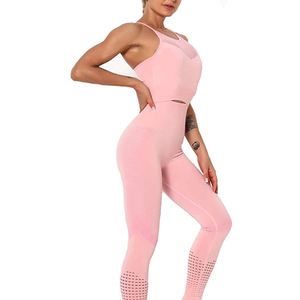 Conjunto Deportivo para Mujer, Leggings de Cintura Alta y Sujetador Deportivo, Ropa Deportiva Elástica para Yoga y Ejercicio - Product Image 2