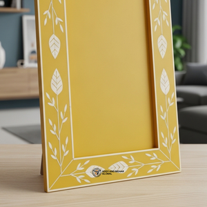 Premium Floral Pattern Bone Inlay <b>Photo</b> <b>Frame</b> Yellow Bone Inlay Picture <b>Frame</b> for Living Room Decor - Product Image 4