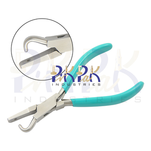 Pince à mâchoires à crochet 3mm longueur totale 130mm avec poignées à ressort et en PVC boîte à joints fabrication de bijoux bricolage artisanat fossette formant pince - Product Image 1