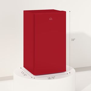 3.2 Cu.Ft Single Door Compact <b>Mini</b> Fridge with <b>Freezer</b> Adjustable Thermostat and Reversible Door in Red - Product Image 3
