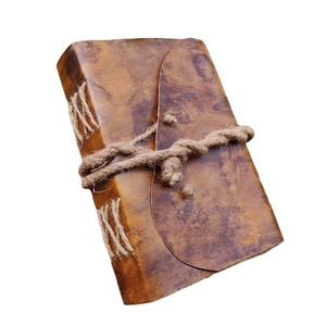 Vente chaude 6x9 "Vintage en cuir véritable spirale lié Journal fait à la main Antique Deckle Edge 100 Pages imprimées cadeau fabriqué en Inde - Product Image 5