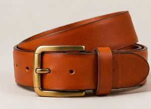 Cinturón de Cuero Genuino Marrón Sólido con Hebilla Rectangular Plateada, Formal, Duradero para Hombre - Product Image 5