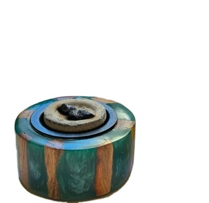 Encensoir Mubkhar blanc de luxe-Brûleur Bukhoor artisanal avec base en bois sculpté-Décoration intérieure islamique et accessoire de Oud - Product Image 1