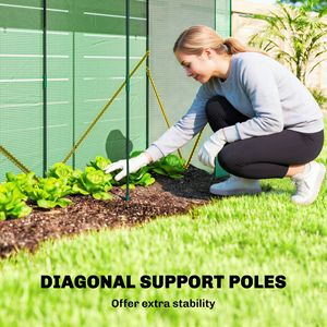 Mini Invernadero Portátil con Puerta Enrollable y 2 Ventanas de Malla, Cubierta de PE, 78.7" X 29.5" X 74", Invernadero Agrícola Verde - Product Image 4