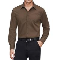 Kemeja Pria Klasik Kancing Depan Bahan Twill Solid Bernapas Anti Kusut 100% Katun Buatan Pakistan Warna Kustom OEM High Street