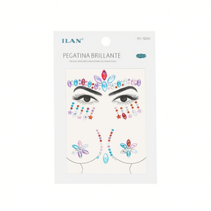 Adesivi viso con glitter Ilan, decorazioni facciali multicolori per feste - Product Image 2