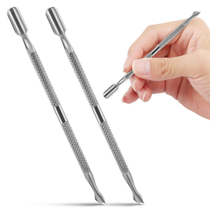 <b>Nail</b> Pusher Manufacturer Custom Cuticle Pusher Stainless Steel <b>Nail</b> Cleaning <b>Tools</b> Double Head Reusable Durable Precision - Product Image 1