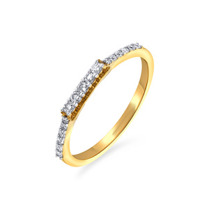 Solid Gold Sparkle <b>Ring</b> with Diamonds Elegant Wedding Band Everyday Wear Custom Jewelry Manufacturer - Product Image 1
