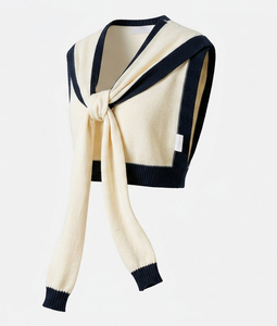Chal de Moda para Mujer con Cierre de Nudo, Chal Tipo Capa para Uso Diario y Viajes, Bufanda de Punto Minimalista y Acogedora, Capa de Invierno OEM/ODM - Product Image 3