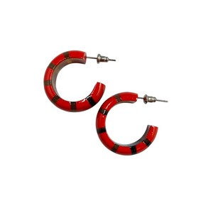 Pendientes de Aro con Diseño Geométrico de Cruz, Lindos, para Niños, con Rayas Doradas y Marrones, Joyería de Moda - Product Image 3
