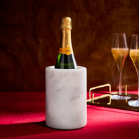 Refroidisseur de bouteilles en marbre blanc U F INTERNATIONAL WMC-37, design écologique pour une rétention de la glace, idéal pour la décoration de table moderne et les fêtes, pour le vin