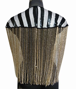 เสื้อปอนโช/เคปปักเลื่อมลายลูกปัด2สีแบบหลวมระบายอากาศได้ดีดีไซน์โรแมนติก - Product Image 3