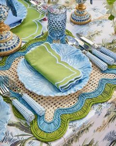 Garden Vibe Straw Woven Dining <b>Placemat</b> Square Palm Fiber Charger Premium Quality Festive Banquet Decoration Pack Set - Product Image 3
