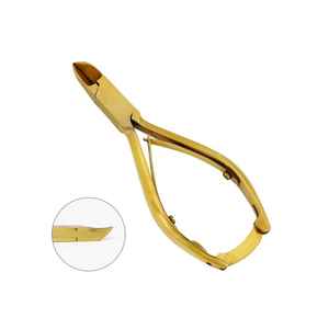 High Quality Professional Stainless Gold Curved Blade Finger Manicure Cuticle Nail Nippers With Custom Logo - Product Image 4