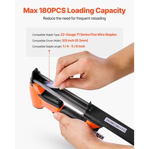 22 Gauge Pneumatic <b>Staple</b> Gun Air Upholstery Stapler 71 Series Fine Wire <b>Staples</b> 3/8\" Crown 1/4\" 5/8\" Length Max 180PCS L - Product Image 3