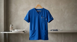 Premium Men's Nurse <b>Scrub</b> <b>Tops</b> Professional Medical Uniform with Neat Tailoring Polyester Spandex Blend - Product Image 3