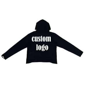 Sudadera con Capucha Corta y Holgada con Logotipo Personalizado, Lavado Ácido, para Hombre, con Bordado Desgastado por el Sol y Doble Capucha - Product Image 6