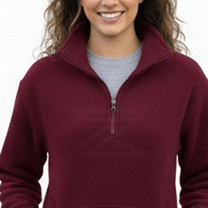 Sweat-shirt à demi-zip pour femme, pull à manches longues, haut décontracté avec col montant, pour un usage quotidien - Product Image 2