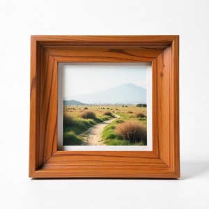 Cadre photo en bois d'acacia rustique fait à la main, taille personnalisée, cadre photo en bois pour la décoration de la maison, du bureau et des cadeaux - Product Image 1